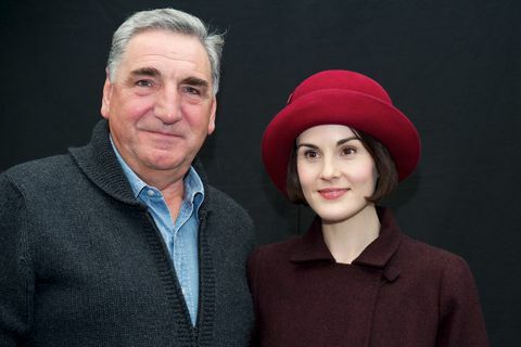 Jim Carter z Michelle Dockery na naboru 'Downton Abbey' 2015.