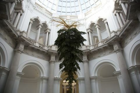 naglavno božično drevo v britaniji