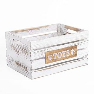 Lesena škatla za shranjevanje igrač za hišne ljubljenčke s potiskom tačk