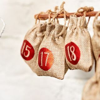 24 X božični adventni koledar visečih vrečk za drevesce