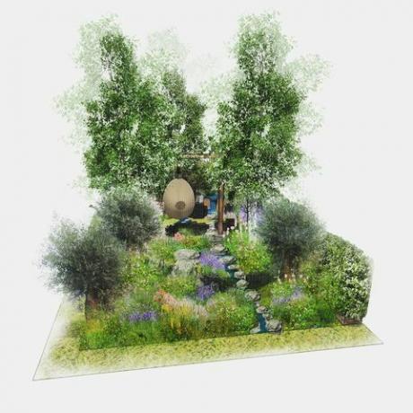 yeo valley organski vrt na razstavi cvetov chelsea 2021, razstavni vrtovi