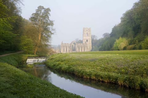 Opatija vodnjakov spomladi zjutraj © National Trust Images Andrew Butler