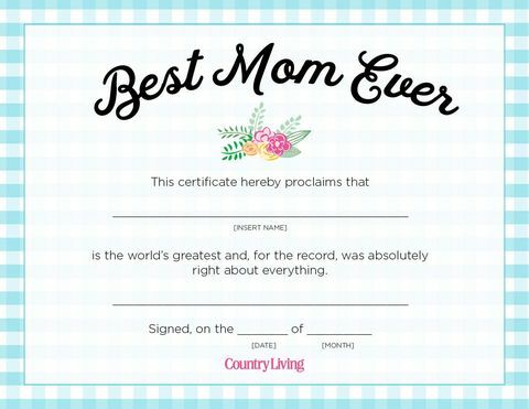 certifikat najboljše mame