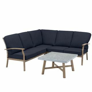 Zunanji sekcijski sedežni kavč in komplet za mizo