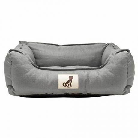 AllPetSolutions Dexter Beds mehka, vodoodporna, pralna, trpežna pasja postelja s košaro (M, siva)