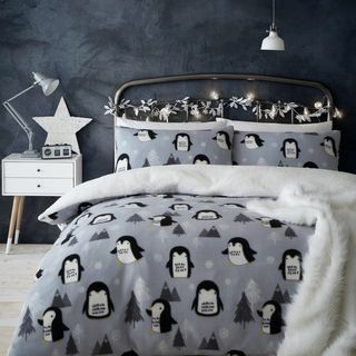 Komplet božičnih prevlek iz pingvinskega flisa