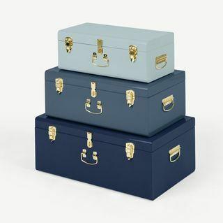 Gunner komplet 3 izjemno velikih kovinskih kovčkov, modre barve