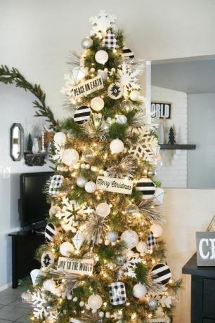 ideje za okraševanje božičnega drevesa črno-bele