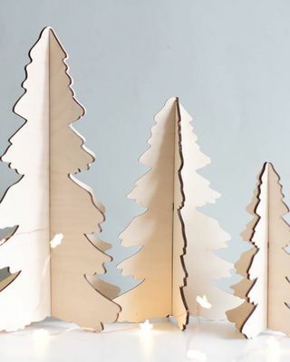 Set treh alternativnih lesenih božičnih dreves