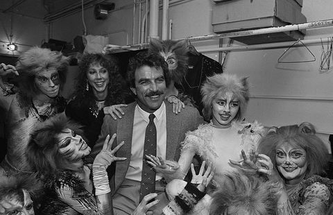 Tom Selleck in Jillie Mack v zakulisju pri Cats 1983