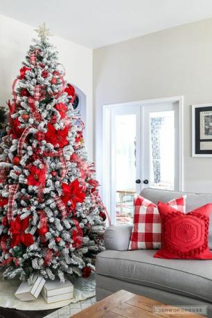 rdeče bele okraske za božično drevo 