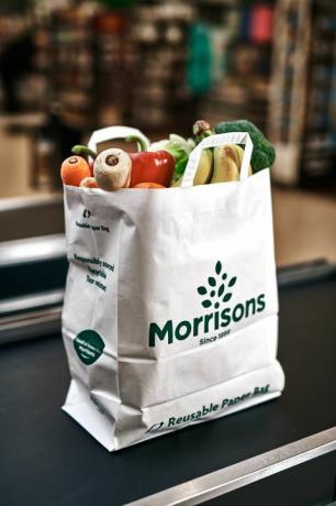 Papirnata vrečka za večkratno uporabo - Morrisons predstavlja papirnate nosilne vrečke v ameriškem slogu, da bi zmanjšali uporabo plastike