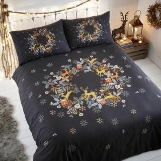 Holly Wreath božični komplet posteljnine Multi