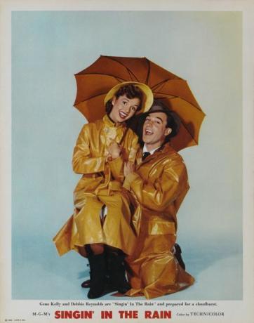 Debbie Reynolds in Gene Kelly v promocijski umetnosti za Singin 'in the Rain.